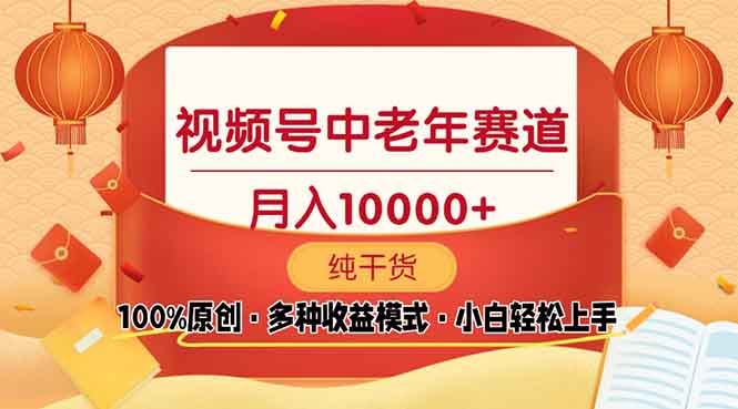 （13905期）视频号中老年赛道 100%原创 手把手教学 新号3天收益破百 小白必备-小何资源库