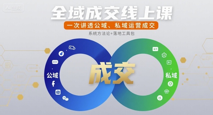 全域成交线上课，一次讲透公域、私域运营成交-小何资源库