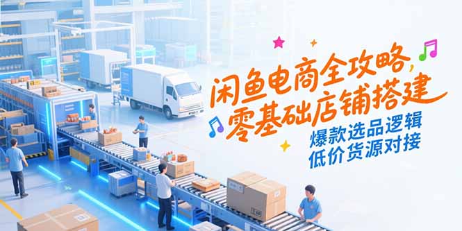 （15325期）闲鱼电商全攻略，零基础店铺搭建，爆款选品逻辑，低价货源对接-小何资源库