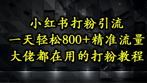 小红书打粉引流，一天轻松500+精准流量，大佬都在用的打粉教程-小何资源库