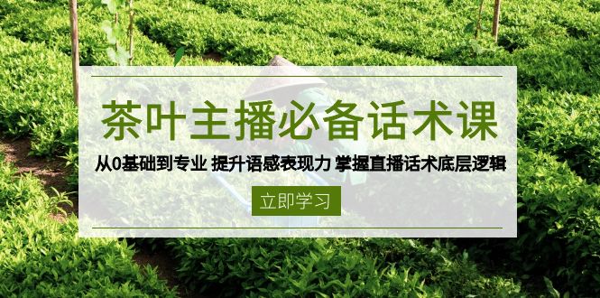（13961期）茶叶 主播必备话术课 从0基础到专业 提升语感表现力 掌握直播话术底层逻辑-小何资源库
