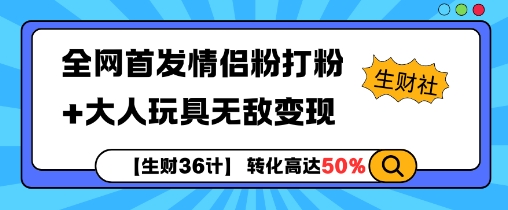 【生财36计】全网首发情侣粉打粉+大人玩具无敌变现-小何资源库
