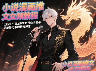 小说漫画推文女频教程，让所有小白从0成为行业内高手，简单暴力兼职轻松挣米-小何资源库