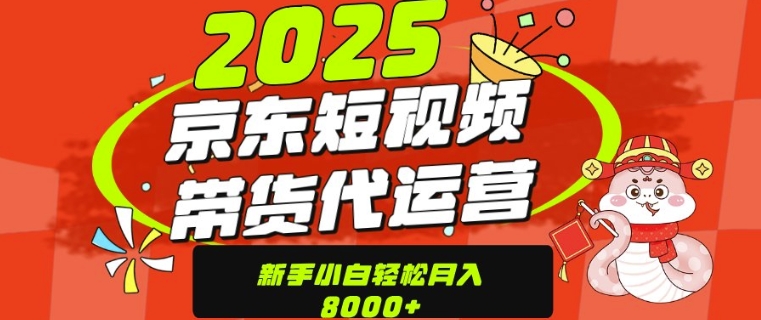 京东带货代运营，年底翻身项目，只需上传视频，单月稳定变现8k-小何资源库