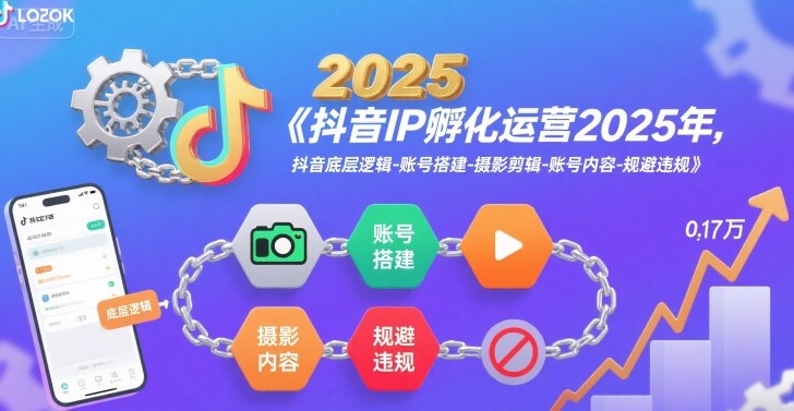 抖音IP孵化运营2025年，抖音底层逻辑-账号搭建-摄影剪辑-账号内容-规避违规-小何资源库
