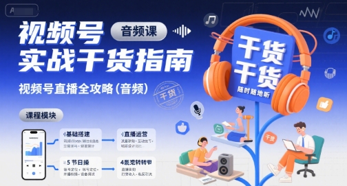 视频号实战干货指南，视频号直播全攻略（音频）-小何资源库