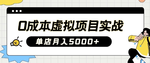 0成本虚拟项目实战手把手教你落地，单店月入5k-小何资源库