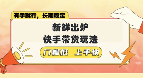 新鲜出炉的快手带货玩法，无需繁琐操作，轻松月收入1w【揭秘】-小何资源库