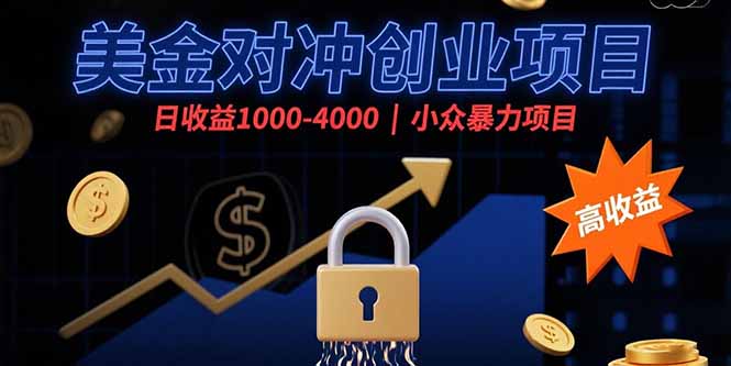 （15642期）美金对冲创业项目，日收益1000-4000，小众暴力项目-小何资源库