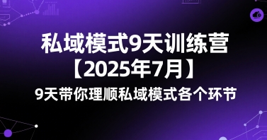 私域模式9天训练营【2025年7月】​9天带你理顺私域模式各个环节-小何资源库