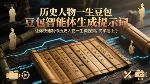 历史人物一生豆包智能体生成提示词，让你快速制作历史人物一生类视频，简单易上手-小何资源库