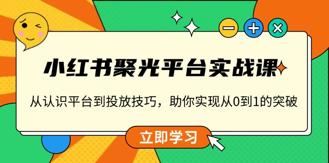 （13775期）小红书 聚光平台实战课，从认识平台到投放技巧，助你实现从0到1的突破-小何资源库