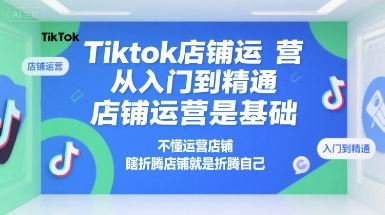 Tiktok店铺运营从入门到精通，店铺运营是基础，不懂运营店铺，瞎折腾店铺就是折腾自己-小何资源库
