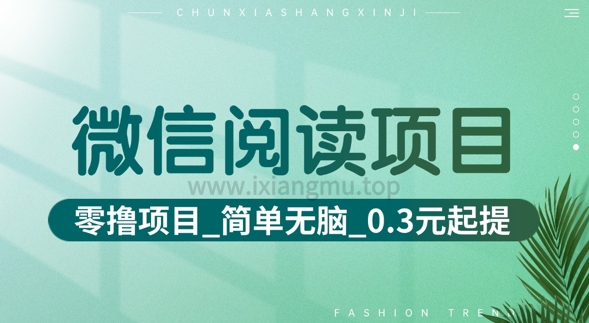 微信阅读项目_零撸项目+简单无脑+0.3元起提(六大平台合集汇总)-小何资源库