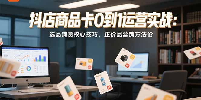 （15329期）抖店商品卡0到1运营实战：选品铺货核心技巧，正价品营销方法论-小何资源库