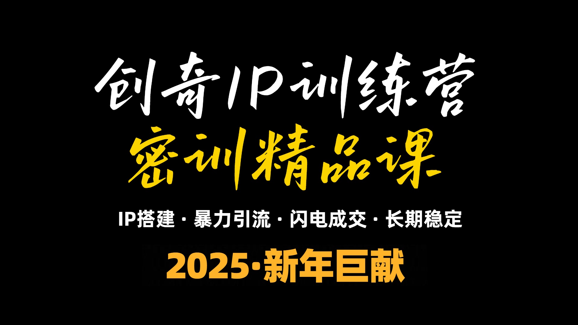 （13898期）2025年“知识付费IP训练营”小白避坑年赚百万，暴力引流，闪电成交-小何资源库