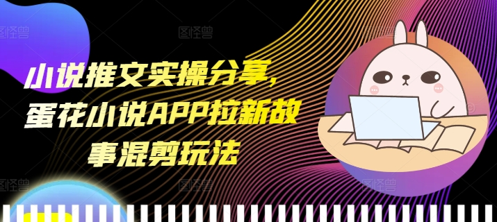 小说推文实操分享，蛋花小说APP拉新故事混剪玩法-小何资源库