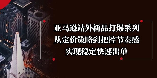 （13970期）亚马逊站外新品打爆系列，从定价策略到把控节奏感，实现稳定快速出单-小何资源库