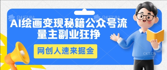 AI绘画变现秘籍：公众号流量主副业狂挣，网创人速来掘金-小何资源库