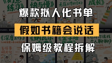 最新爆款拟人化书单玩法，假如书籍会说话，保姆级教程-小何资源库