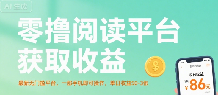 零撸阅读平台获取收益，最新无门槛平台，一部手机即可操作，单日收益50-3张【揭秘】-小何资源库