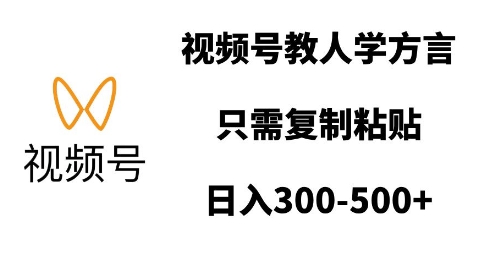视频号教人学方言，只需复制粘贴，日入多张-小何资源库