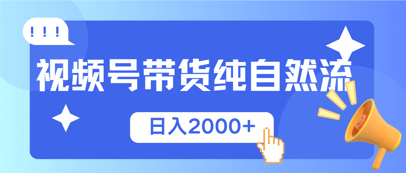 （13998期）视频号带货，纯自然流，起号简单，爆率高轻松日入2000+-小何资源库