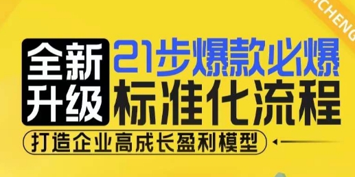 21步爆款必爆标准化流程，全新升级，打造企业高成长盈利模型-小何资源库