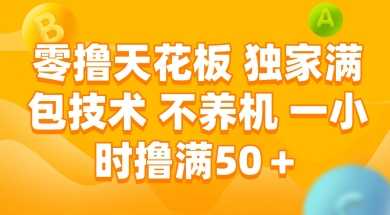 零撸天花板，独家满包技术 不养机 一小时撸满50+【揭秘】-小何资源库