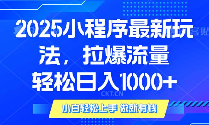 （14028期）2025年小程序最新玩法，流量直接拉爆，单日稳定变现1000+-小何资源库