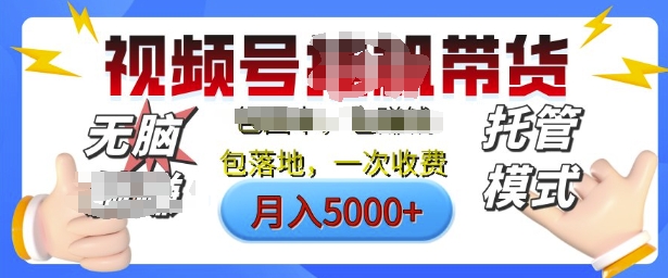 视频号挂J橱窗带货，纯托管模式，日入多张，无需剪辑，无需选品，有账号即可托管【揭秘】-小何资源库