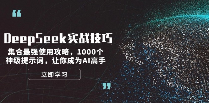 （14147期）DeepSeek实战技巧：集合最强使用攻略，1000个神级提示词，让你成为AI高手-小何资源库