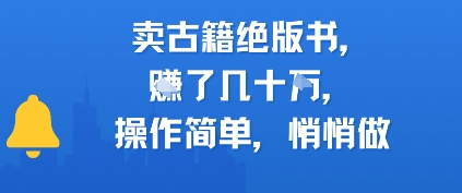 卖古籍绝版书，挣了几十个，操作简单，悄悄做-小何资源库