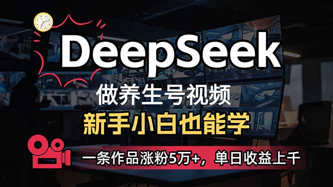 （14270期）小白用DeepSeek做养生号，一条作品涨粉5万+，单日收益上千-小何资源库