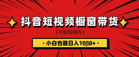 抖音短视频食品橱窗带货，小白轻松上手日入1k+【揭秘】-小何资源库