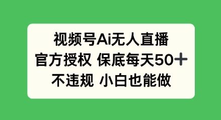 视频号AI无人直播，官方授权 保底每天50+，不违规 小白也能做-小何资源库