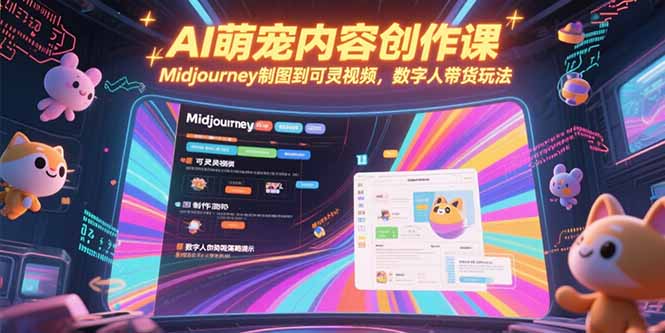 （15311期）AI萌宠内容创作课，Midjourney制图到可灵视频，数字人带货玩法-小何资源库