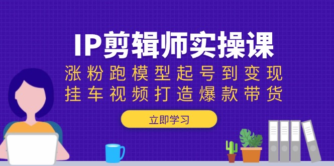 （13980期）IP剪辑师实操课：涨粉跑模型起号到变现，挂车视频打造爆款带货-小何资源库