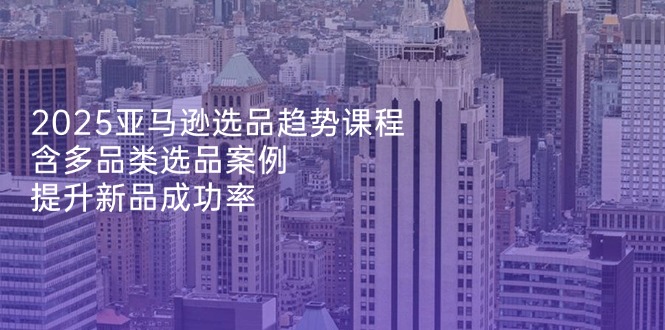 （14434期）2025亚马逊选品趋势课程，含多品类选品案例，提升新品成功率-小何资源库