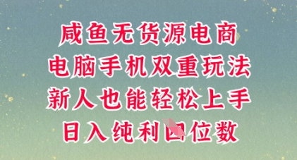咸鱼无货源电商，多种运营方式，带你从零到一拿结果，可做代运营，也可软件一键发布【揭秘】-小何资源库