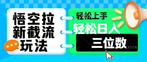 悟空拉新截流玩法，轻松上手，轻松日入三位数-小何资源库