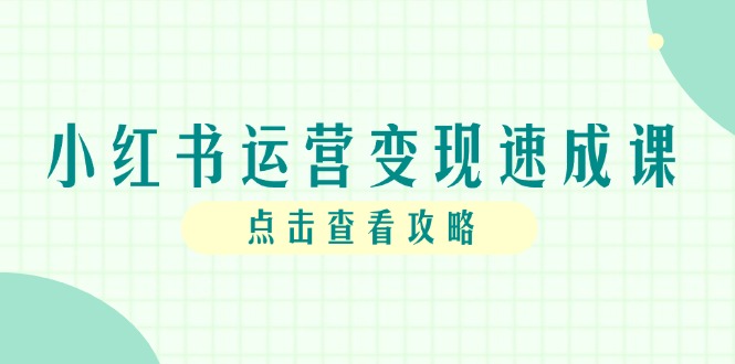 （14951期）小红书运营变现速成课，账号搭建到暴力起号，个人IP全流程指南-小何资源库