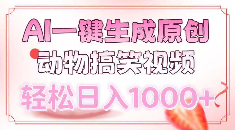 （13884期）AI一键生成原创动物搞笑视频，轻松日入1000+-小何资源库