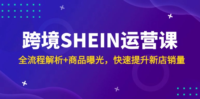 （14832期）跨境SHEIN运营课，全流程解析+商品曝光，快速提升新店销量-小何资源库