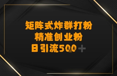 矩阵炸群打粉，日引流500+精准创业粉-小何资源库