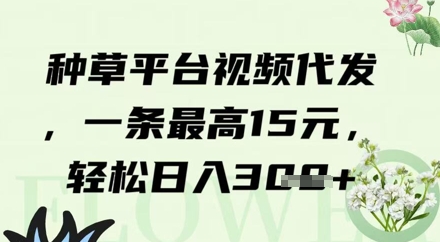 种草平台视频代发，一条最高15元，轻松日入3张-小何资源库
