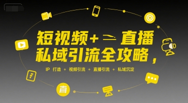 短视频+直播私域引流全攻略，IP打造 +视频引流 +直播引流 +私域沉淀-小何资源库