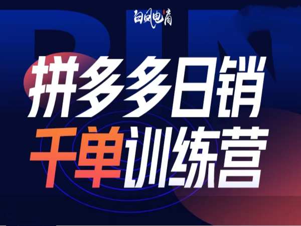 拼多多日销千单训练营第32期，2025开年变化和最新玩法-小何资源库