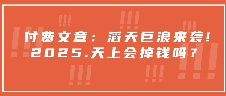 付费文章：滔天巨浪来袭！2025天上会掉钱吗？-小何资源库