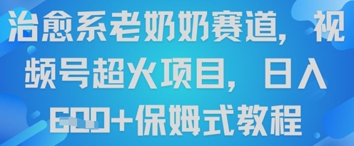 治愈系老奶奶赛道，视频号超火项目，日入6张+保姆式教程-小何资源库